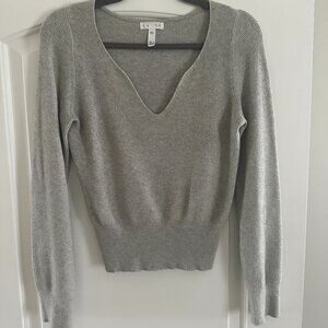 Lightweight Sweater with Sweetheart V-Neck Detail